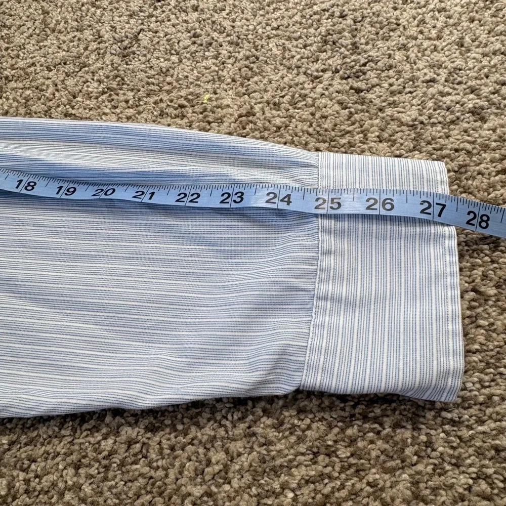 Vtg Polo Ralph Lauren Estate Custom Fit Blue Striped Shirt‎ Mens XXL Long Sleeve
